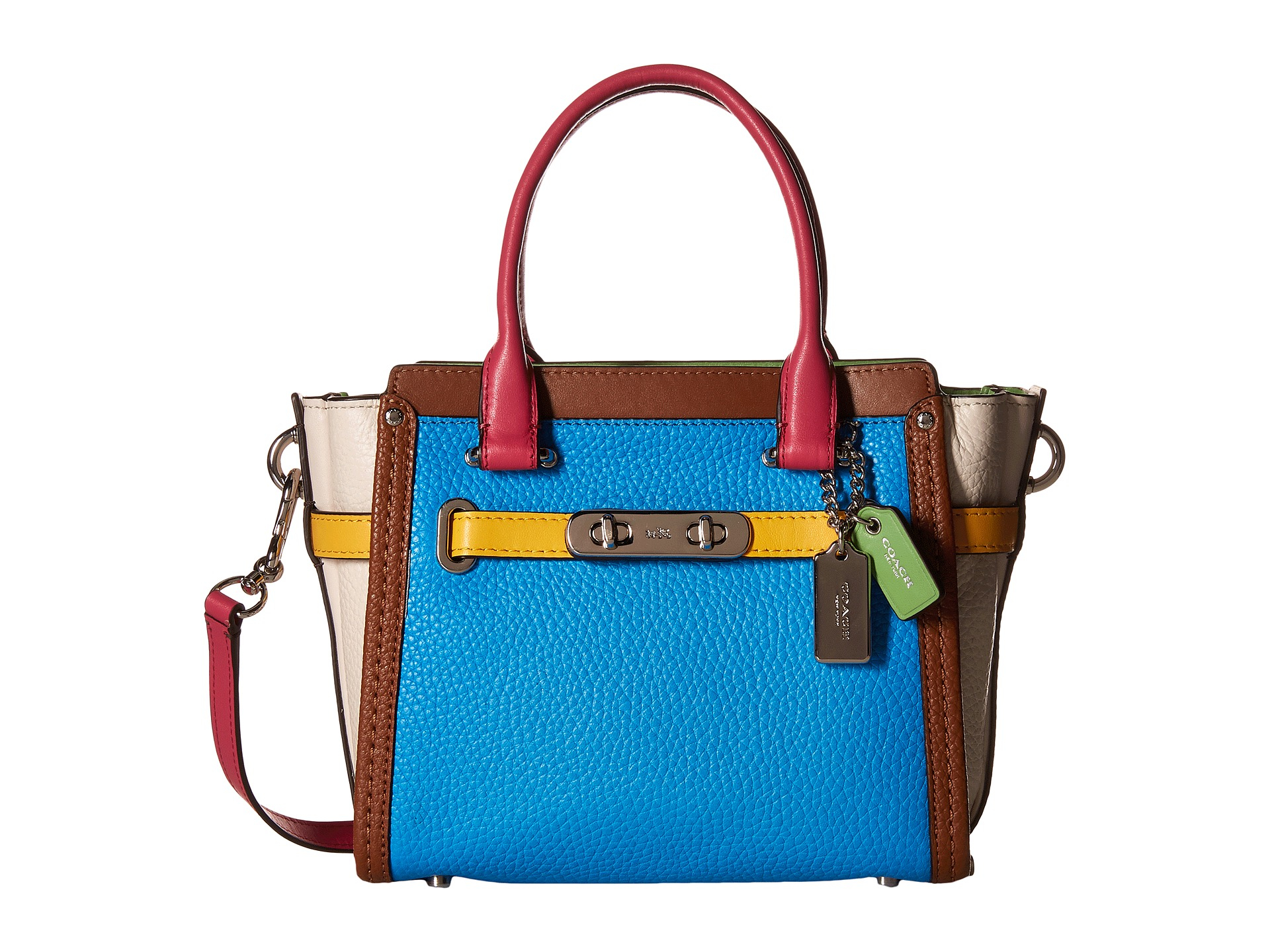 coach turnlock shoulder bag in colorblock